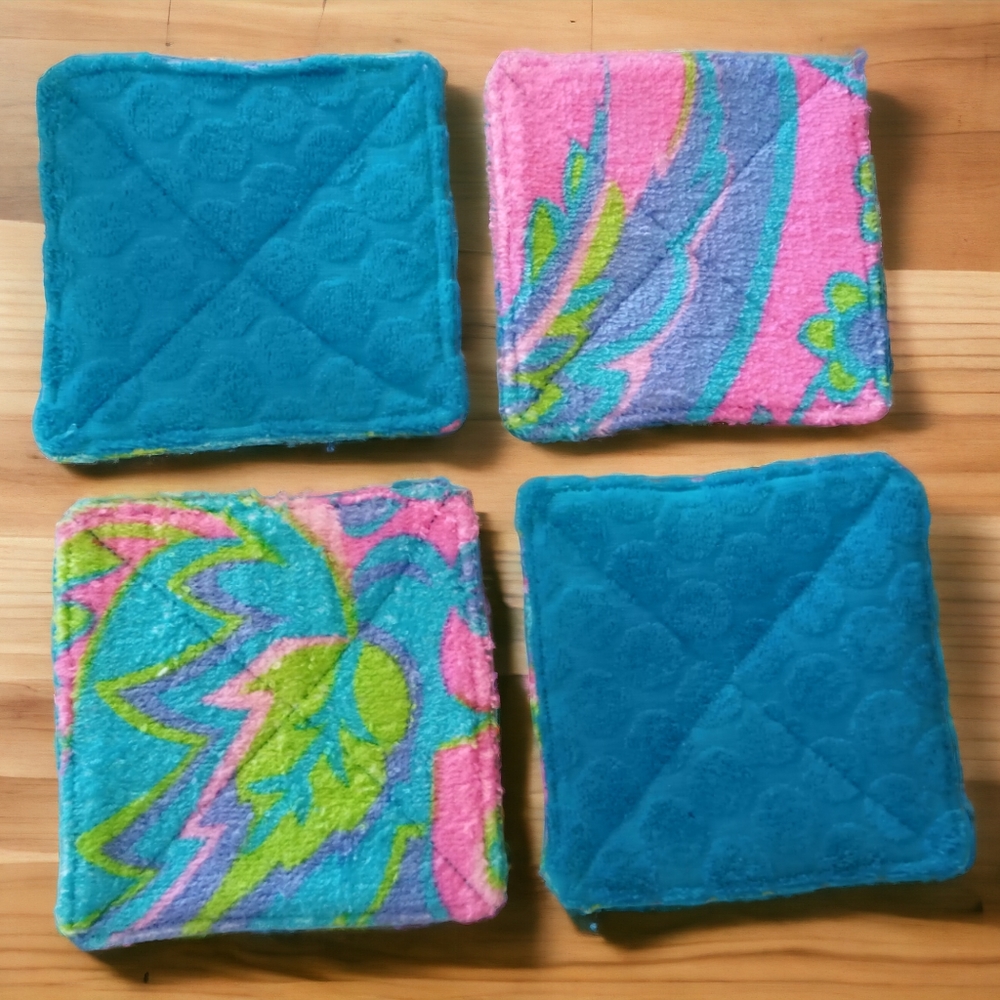 Summer Coaster Sets Terrycloth Tiki Drink Mat Mug Rug